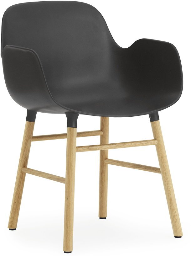 Chaise avec accoudoirs en chêne naturel et pp noir Form - Normann Copenhagen - The Cool Republic