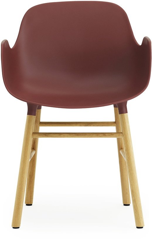 Chaise avec accoudoirs en chêne naturel et pp rouge Form - Normann Copenhagen - The Cool Republic
