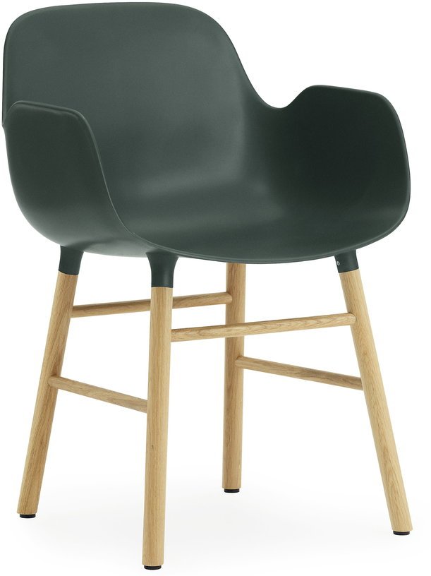 Chaise avec accoudoirs en chêne naturel et pp vert Form - Normann Copenhagen - The Cool Republic