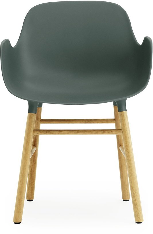 Chaise avec accoudoirs en chêne naturel et pp vert Form - Normann Copenhagen - The Cool Republic