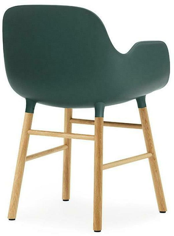 Chaise avec accoudoirs en chêne naturel et pp vert Form - Normann Copenhagen - The Cool Republic