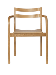 Chaise avec accoudoirs en chêne naturel vernis Boda - Ferm Living - The Cool Republic