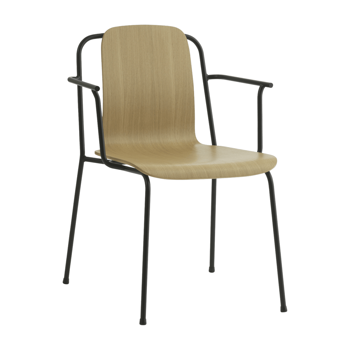 Chaise avec accoudoirs en chêne structure noire Studio Oak - Normann Copenhagen - The Cool Republic