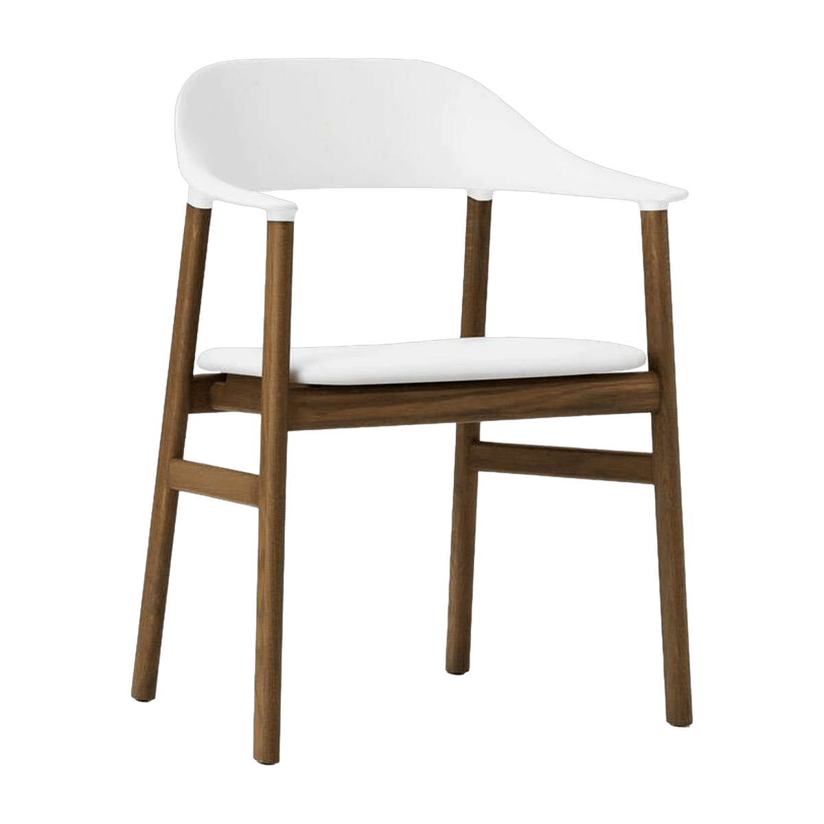 Chaise avec accoudoirs en chêne teinté et cuir blanc Herit Spectrum Leather blanc - Normann Copenhagen - The Cool Republic