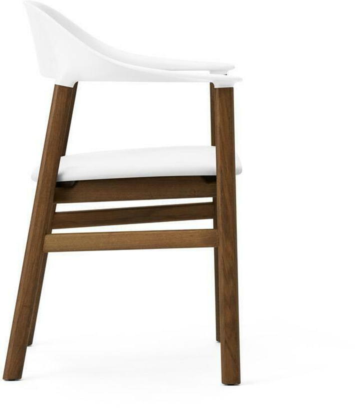 Chaise avec accoudoirs en chêne teinté et cuir blanc Herit Spectrum Leather blanc - Normann Copenhagen - The Cool Republic