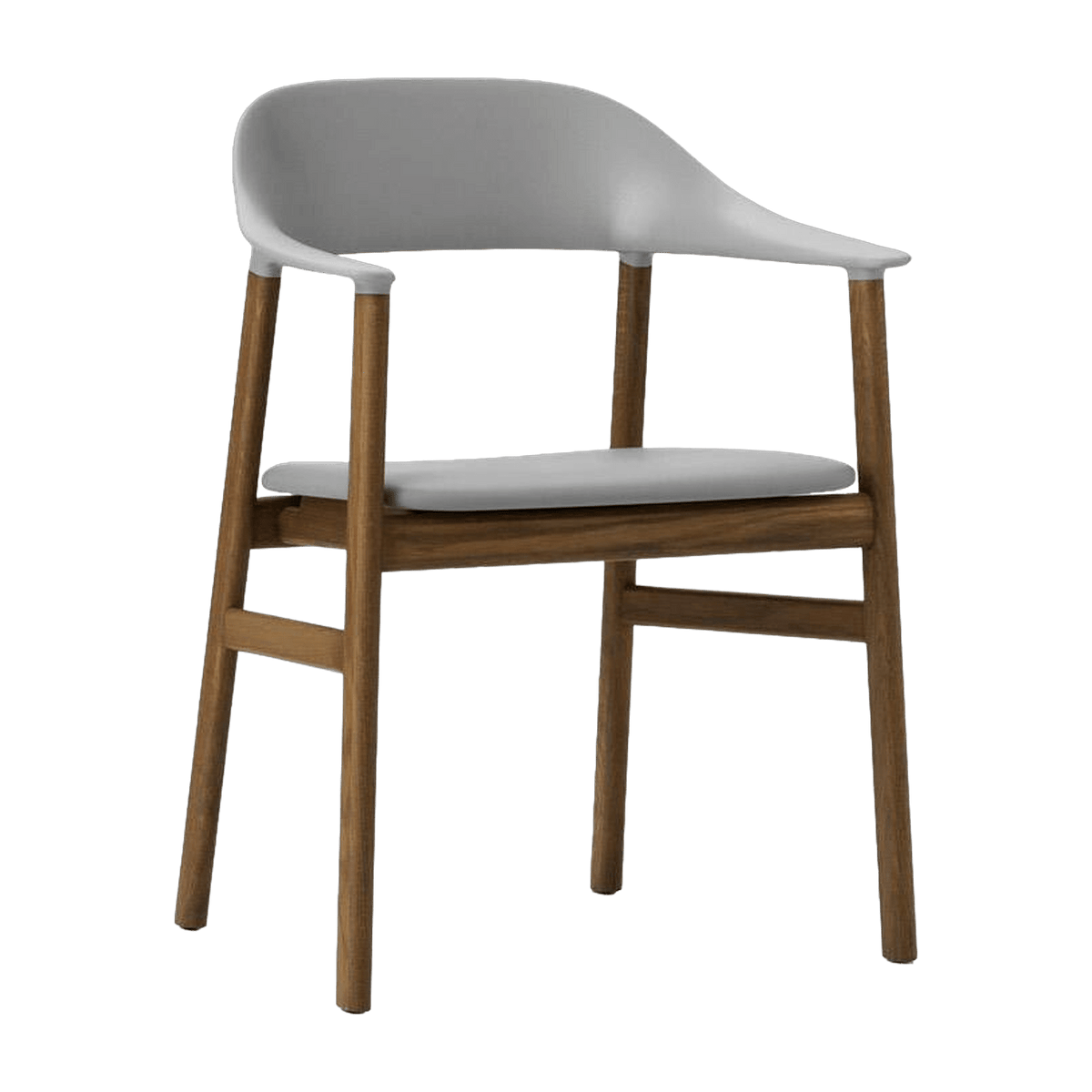 Chaise avec accoudoirs en chêne teinté et cuir gris Herit Spectrum Leather Grey - Normann Copenhagen - The Cool Republic