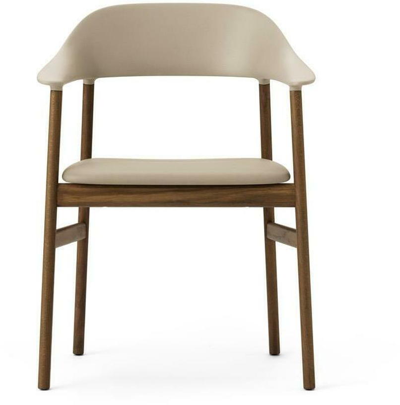 Chaise avec accoudoirs en chêne teinté et cuir sable Herit Spectrum Leather Sand - Normann Copenhagen - The Cool Republic