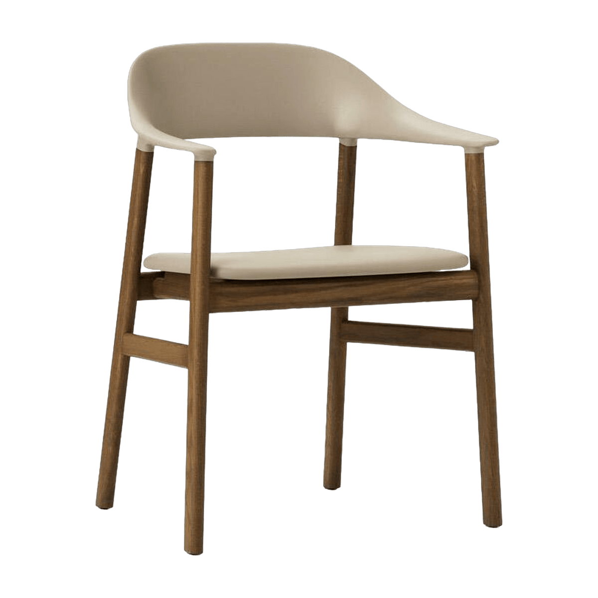 Chaise avec accoudoirs en chêne teinté et cuir sable Herit Spectrum Leather Sand - Normann Copenhagen - The Cool Republic