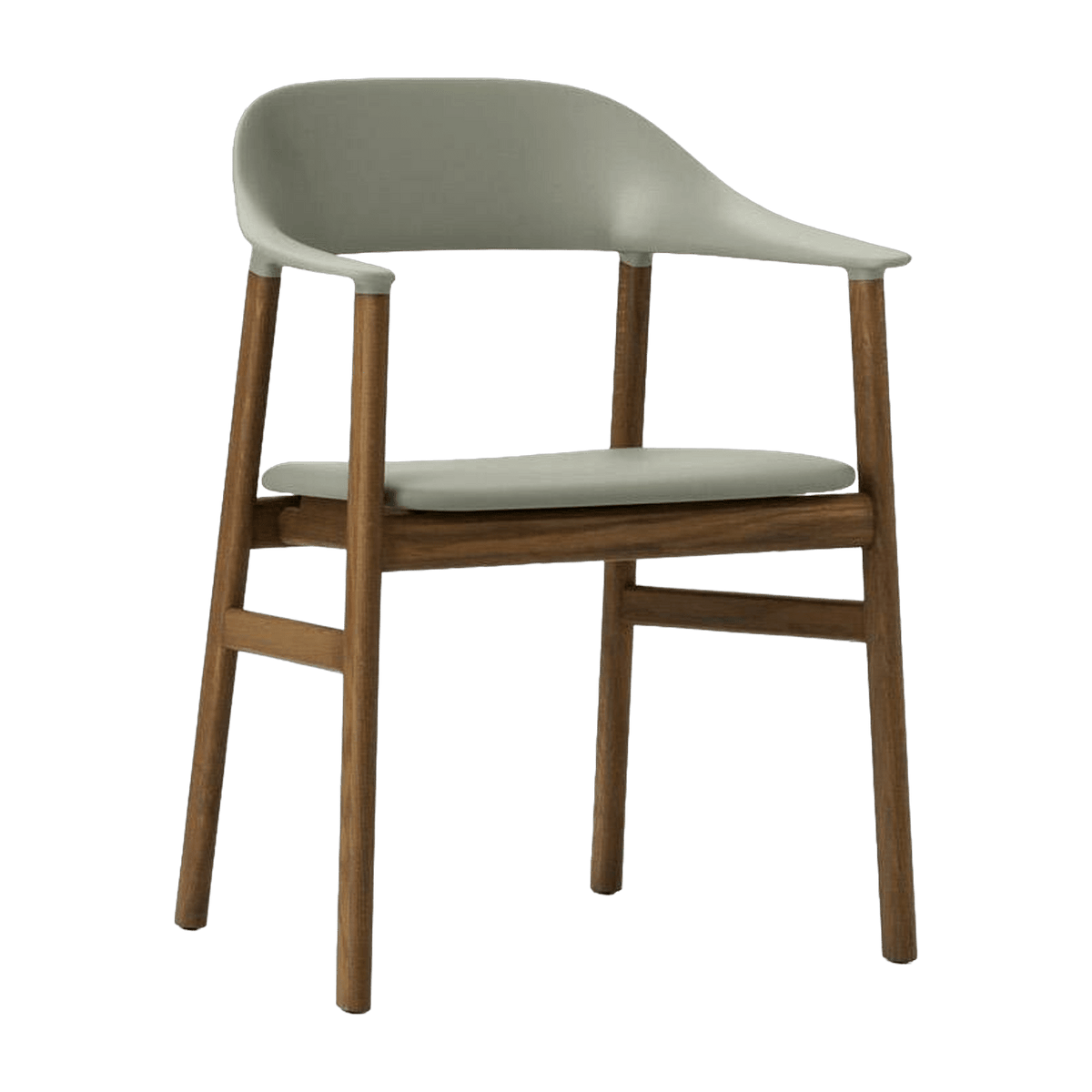 Chaise avec accoudoirs en chêne teinté et cuir vert Herit Spectrum Leather Dusty vert - Normann Copenhagen - The Cool Republic