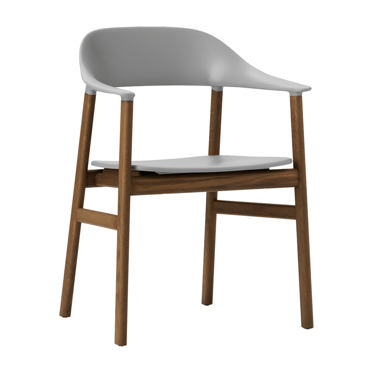 Chaise avec accoudoirs en chêne teinté et polypropylene gris Herit Grey - Normann Copenhagen - The Cool Republic