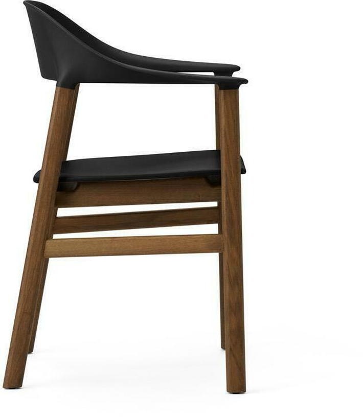 Chaise avec accoudoirs en chêne teinté et polypropylene noir Herit noir - Normann Copenhagen - The Cool Republic
