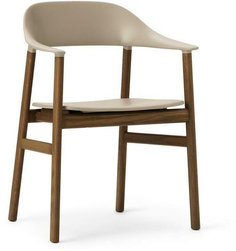 Chaise avec accoudoirs en chêne teinté et polypropylène sable Herit Sand - Normann Copenhagen - The Cool Republic