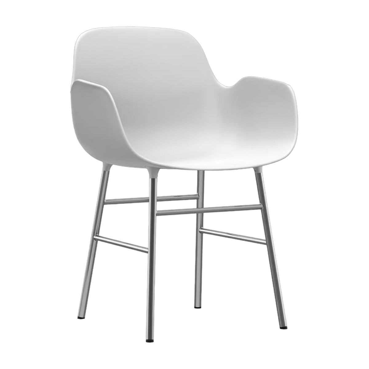 Chaise avec accoudoirs en chrome et pp blanc Form - Normann Copenhagen - The Cool Republic