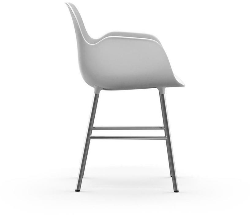 Chaise avec accoudoirs en chrome et pp blanc Form - Normann Copenhagen - The Cool Republic