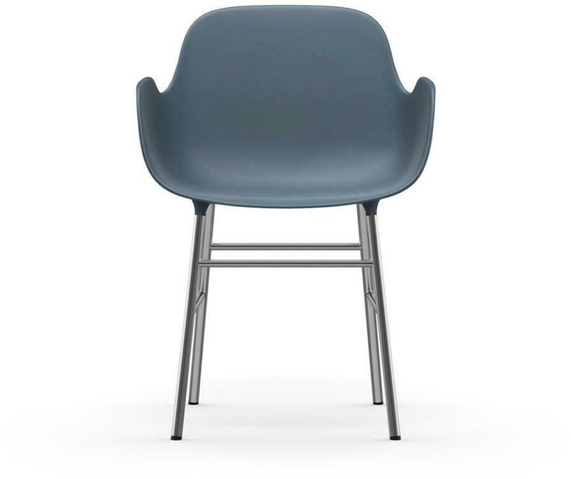 Chaise avec accoudoirs en chrome et pp bleu Form - Normann Copenhagen - The Cool Republic