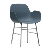 Chaise avec accoudoirs en chrome et pp bleu Form - Normann Copenhagen - The Cool Republic