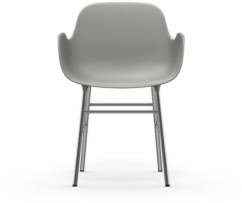 Chaise avec accoudoirs en chrome et pp gris Form - Normann Copenhagen - The Cool Republic