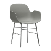 Chaise avec accoudoirs en chrome et pp gris Form - Normann Copenhagen - The Cool Republic