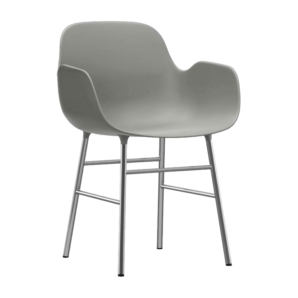 Chaise avec accoudoirs en chrome et pp gris Form - Normann Copenhagen - The Cool Republic