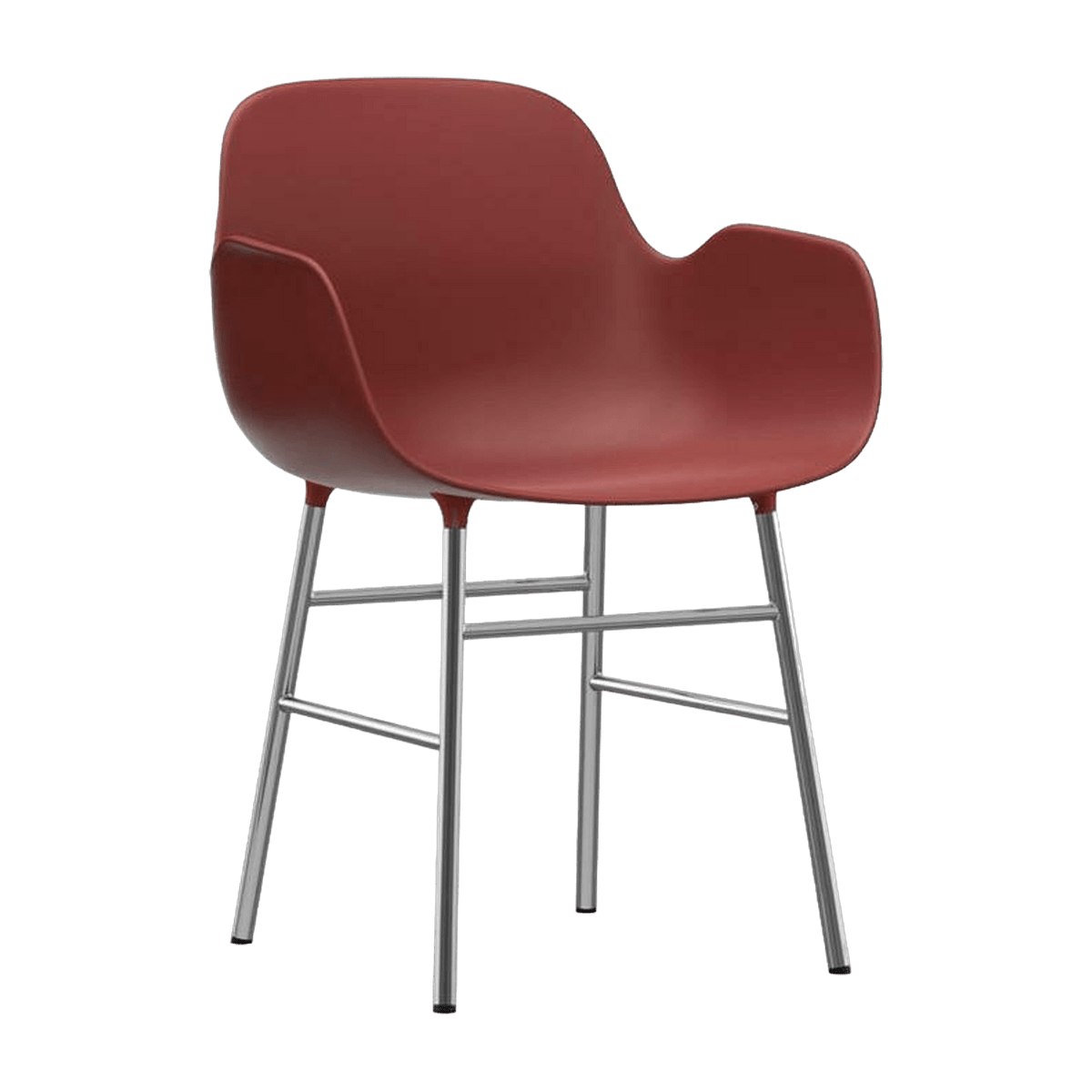 Chaise avec accoudoirs en chrome et pp rouge Form - Normann Copenhagen - The Cool Republic