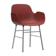 Chaise avec accoudoirs en chrome et pp rouge Form - Normann Copenhagen - The Cool Republic