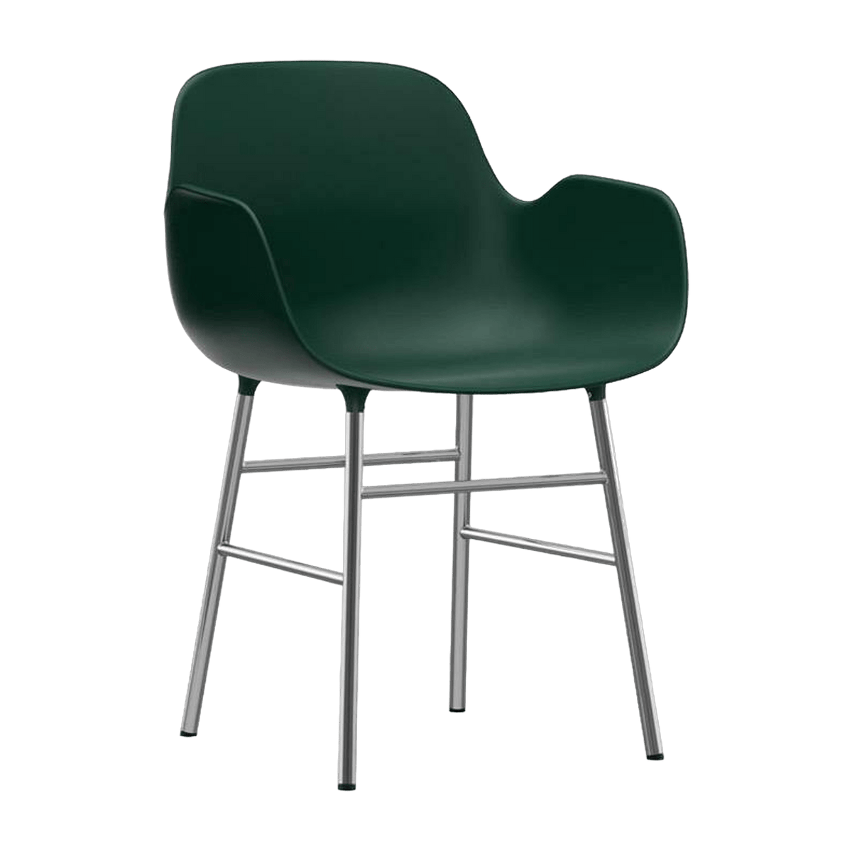Chaise avec accoudoirs en chrome et pp vert Form - Normann Copenhagen - The Cool Republic