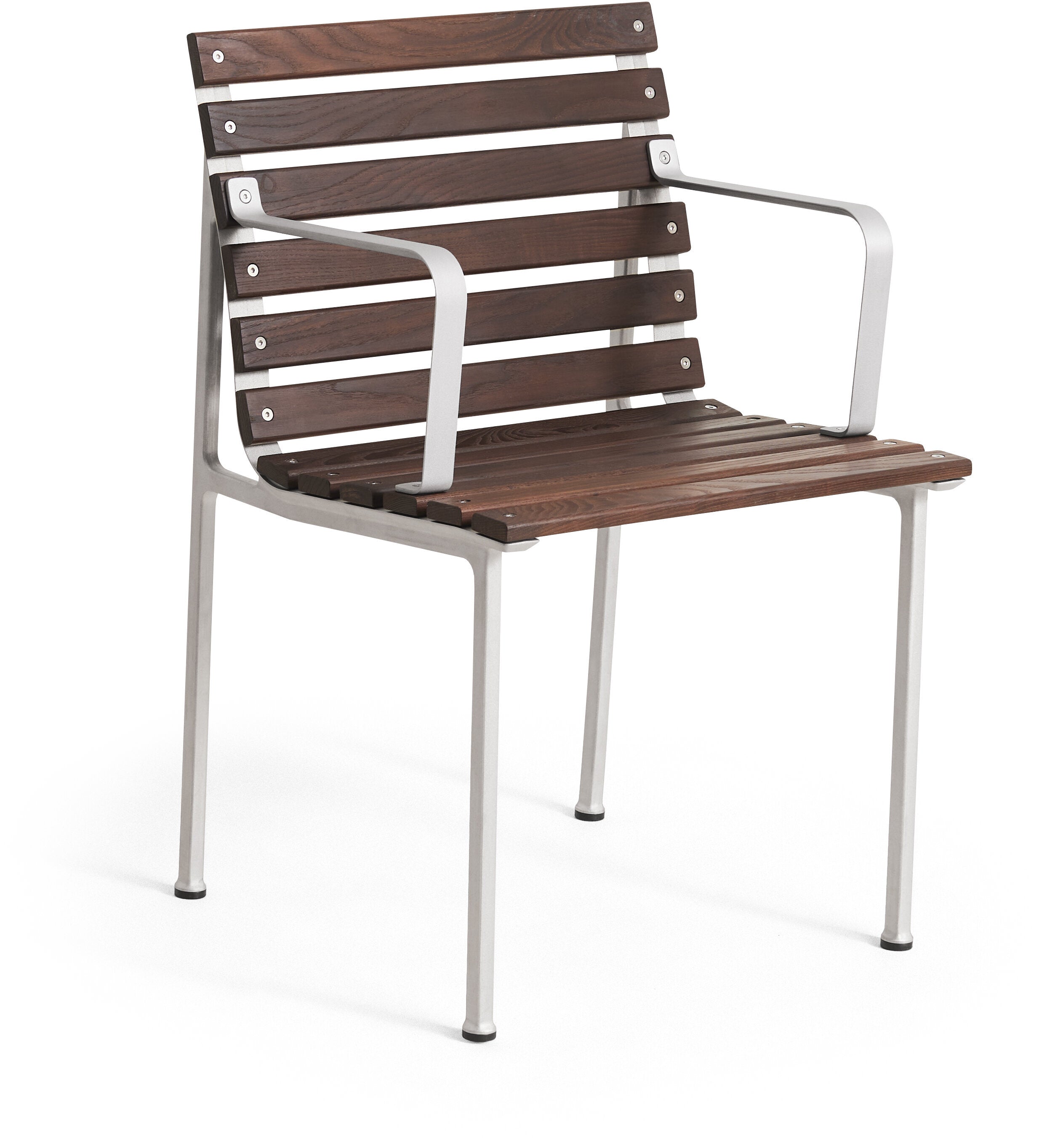 Chaise avec accoudoirs en frêne huilé et aluminium 80x52x52cm Traverse - Hay