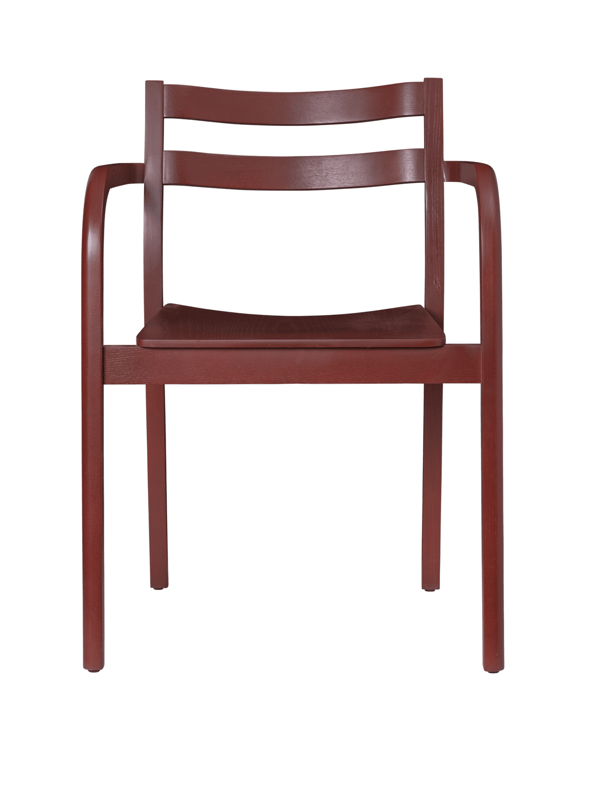 Chaise avec accoudoirs en frêne rouge marron vernis Boda - Ferm Living - The Cool Republic