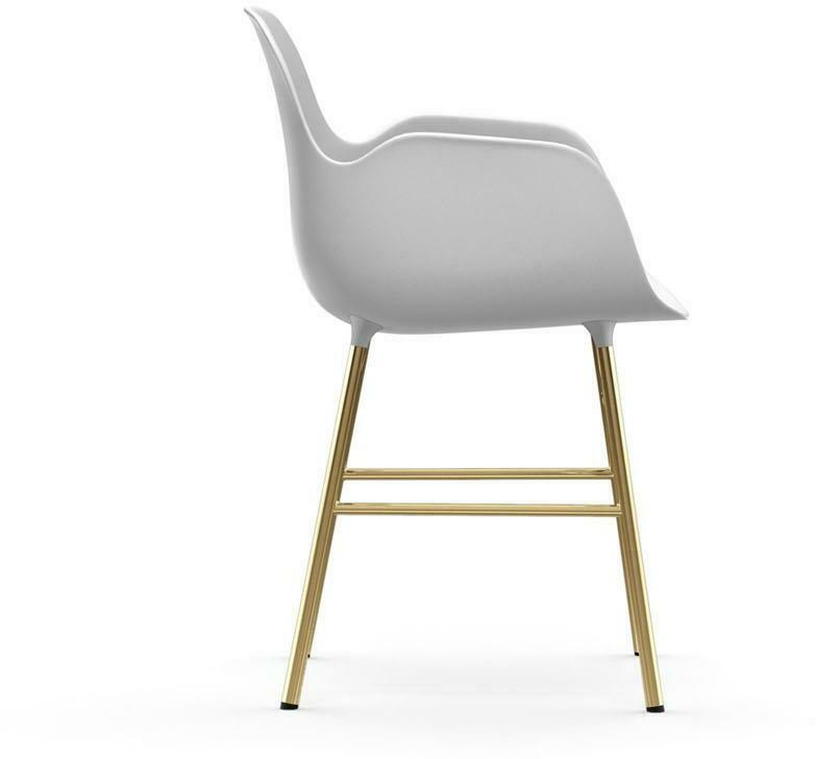 Chaise avec accoudoirs en laiton et pp blanc Form - Normann Copenhagen - The Cool Republic