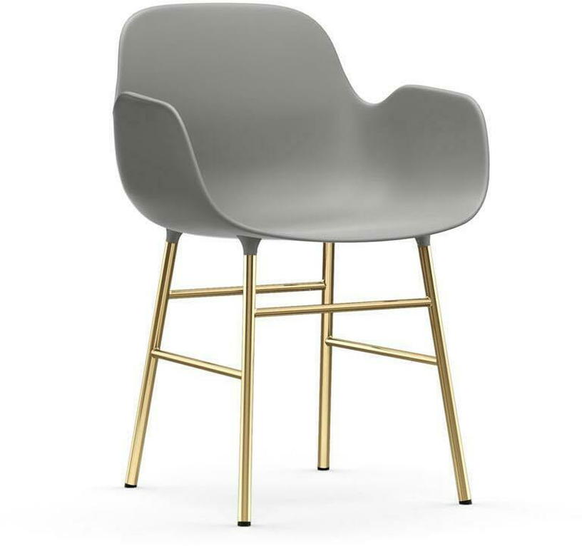 Chaise avec accoudoirs en laiton et pp gris Form - Normann Copenhagen - The Cool Republic