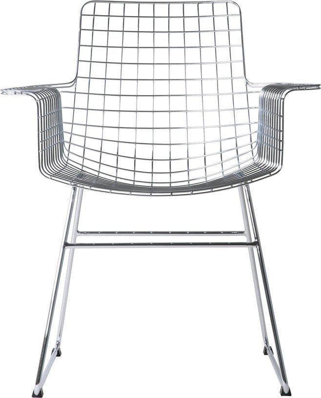 Chaise avec accoudoirs en métal chromé Wire - HKliving - The Cool Republic
