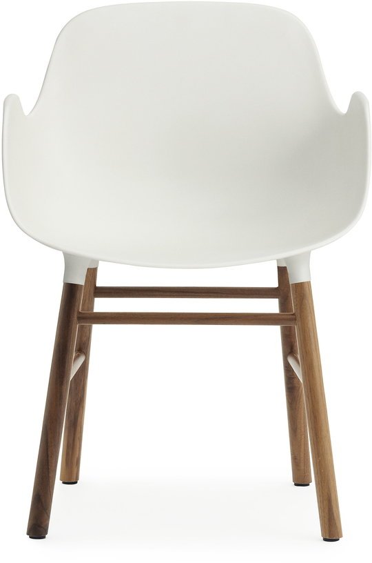 Chaise avec accoudoirs en noyer naturel et pp blanc Form - Normann Copenhagen - The Cool Republic