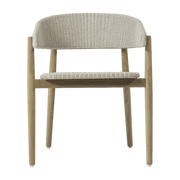 Chaise avec accoudoirs en osier crème 60 x 74 cm Mona - Vincent Sheppard - The Cool Republic