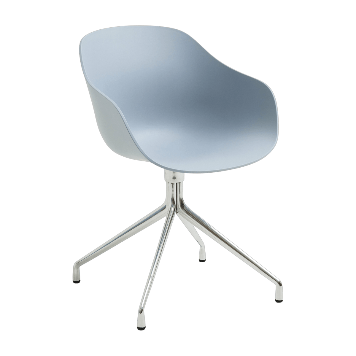 Chaise avec accoudoirs en plastique recyclé bleu ardoise et pieds en aluminium AAC 220 2.0 - HAY - The Cool Republic
