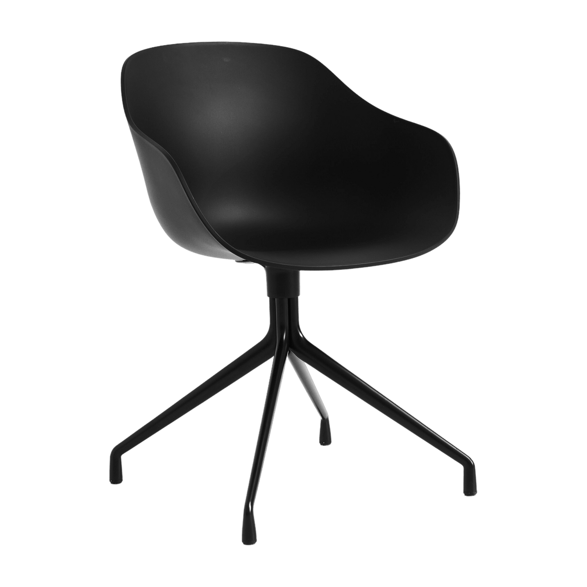 Chaise avec accoudoirs en plastique recyclé noir et pieds noirs AAC 220 2.0 - HAY - The Cool Republic