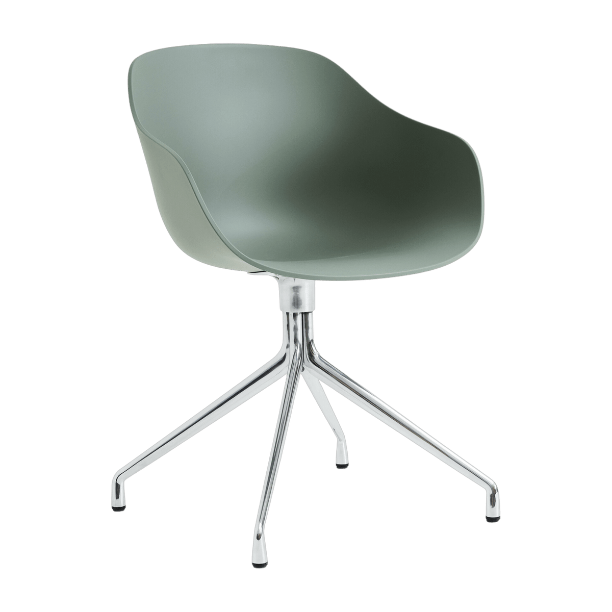 Chaise avec accoudoirs en plastique recyclé vert automne et pieds en aluminium AAC 220 2.0 - HAY - The Cool Republic