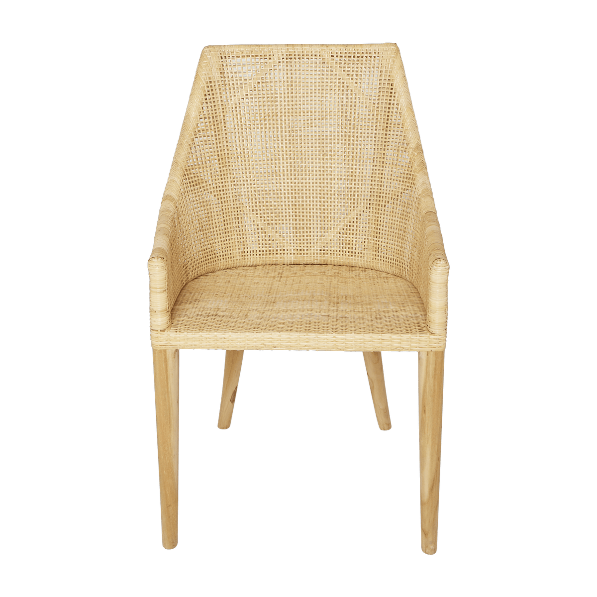 Chaise avec accoudoirs en rotin naturel sur structure Teck 54 x 88 x 56 Saigon - KOK - The Cool Republic