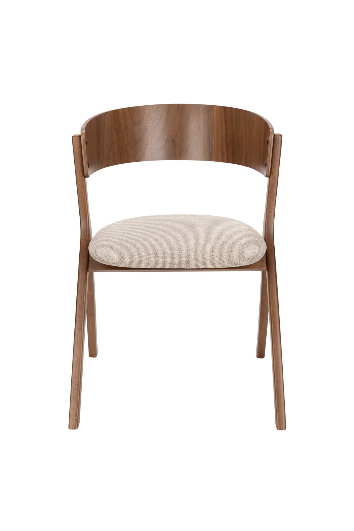 Chaise avec accoudoirs en tissu beige et bois d'hévéa Bresso - Dutchbone - The Cool Republic