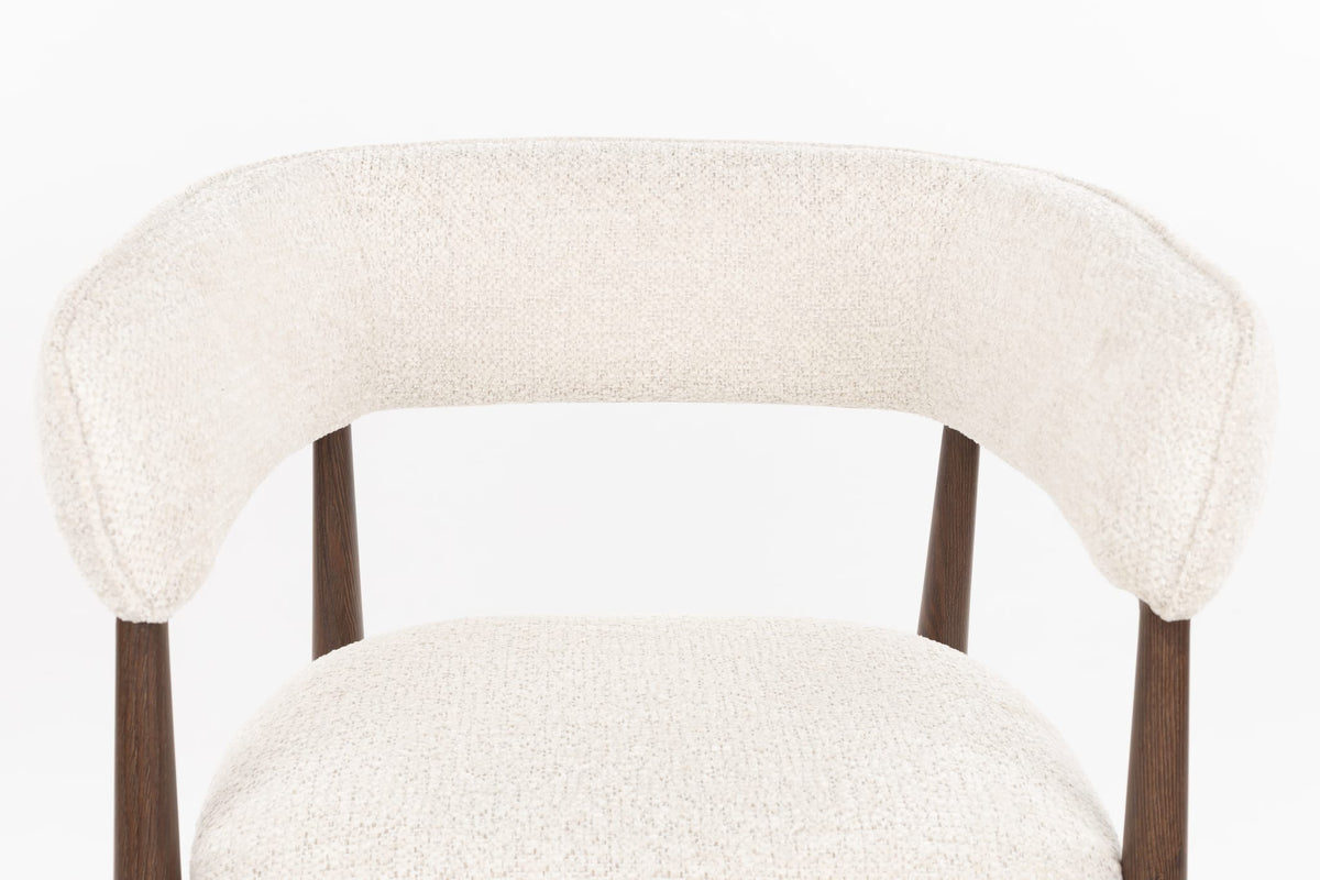 Chaise avec accoudoirs en tissu beige et bois marron 48,5x61x78cm Aveline - White Label Living — vue 10