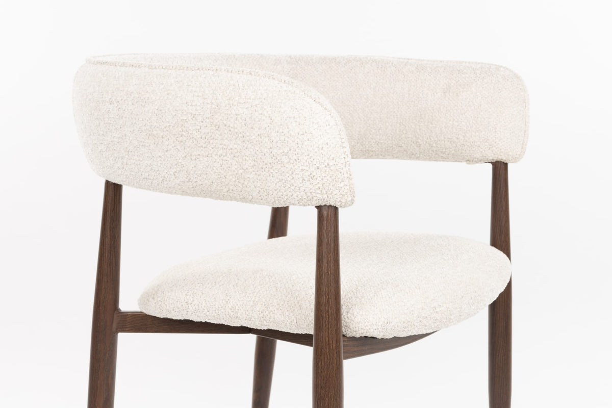 Chaise avec accoudoirs en tissu beige et bois marron 48,5x61x78cm Aveline - White Label Living — vue 11