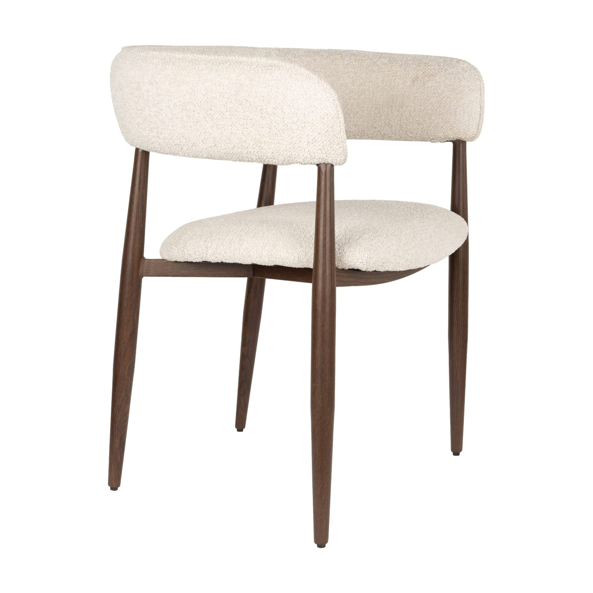 Chaise avec accoudoirs en tissu beige et bois marron 48,5x61x78cm Aveline - White Label Living