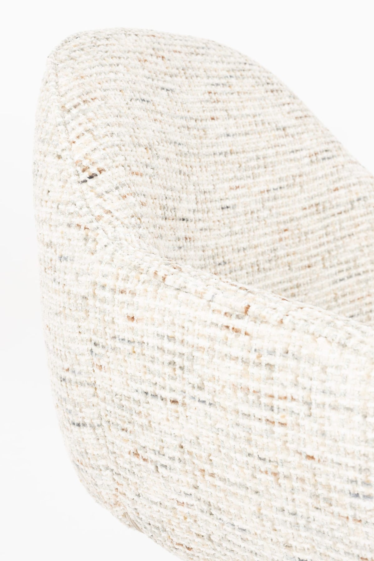 Chaise avec accoudoirs en tissu beige et métal marron 62x61x82cm Nolia - White Label Living — vue 10