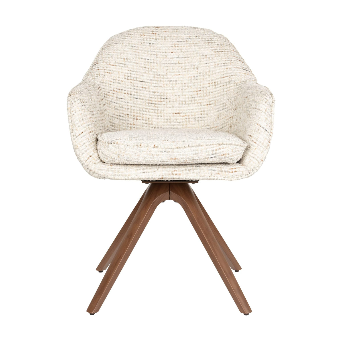 Chaise avec accoudoirs en tissu beige et métal marron 62x61x82cm Nolia - White Label Living — vue 3