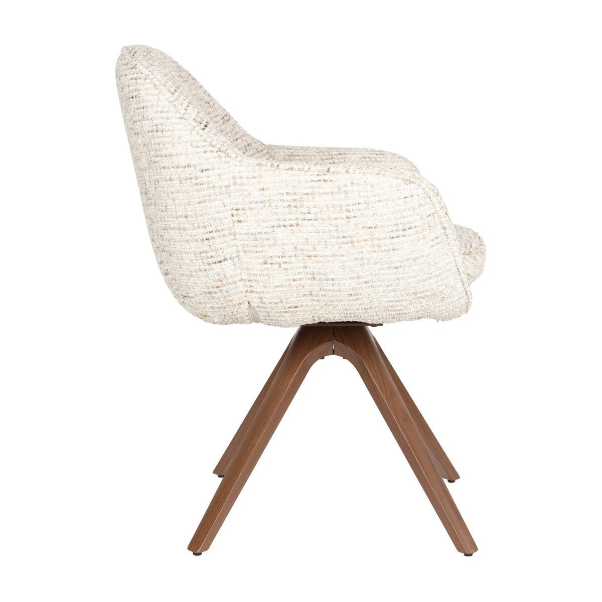 Chaise avec accoudoirs en tissu beige et métal marron 62x61x82cm Nolia - White Label Living — vue 4
