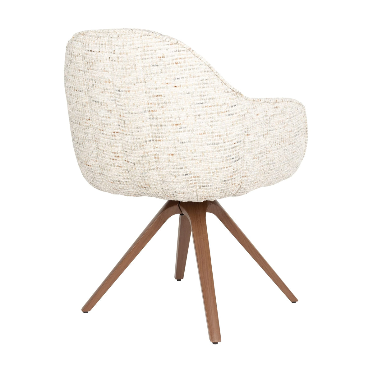 Chaise avec accoudoirs en tissu beige et métal marron 62x61x82cm Nolia - White Label Living — vue 5