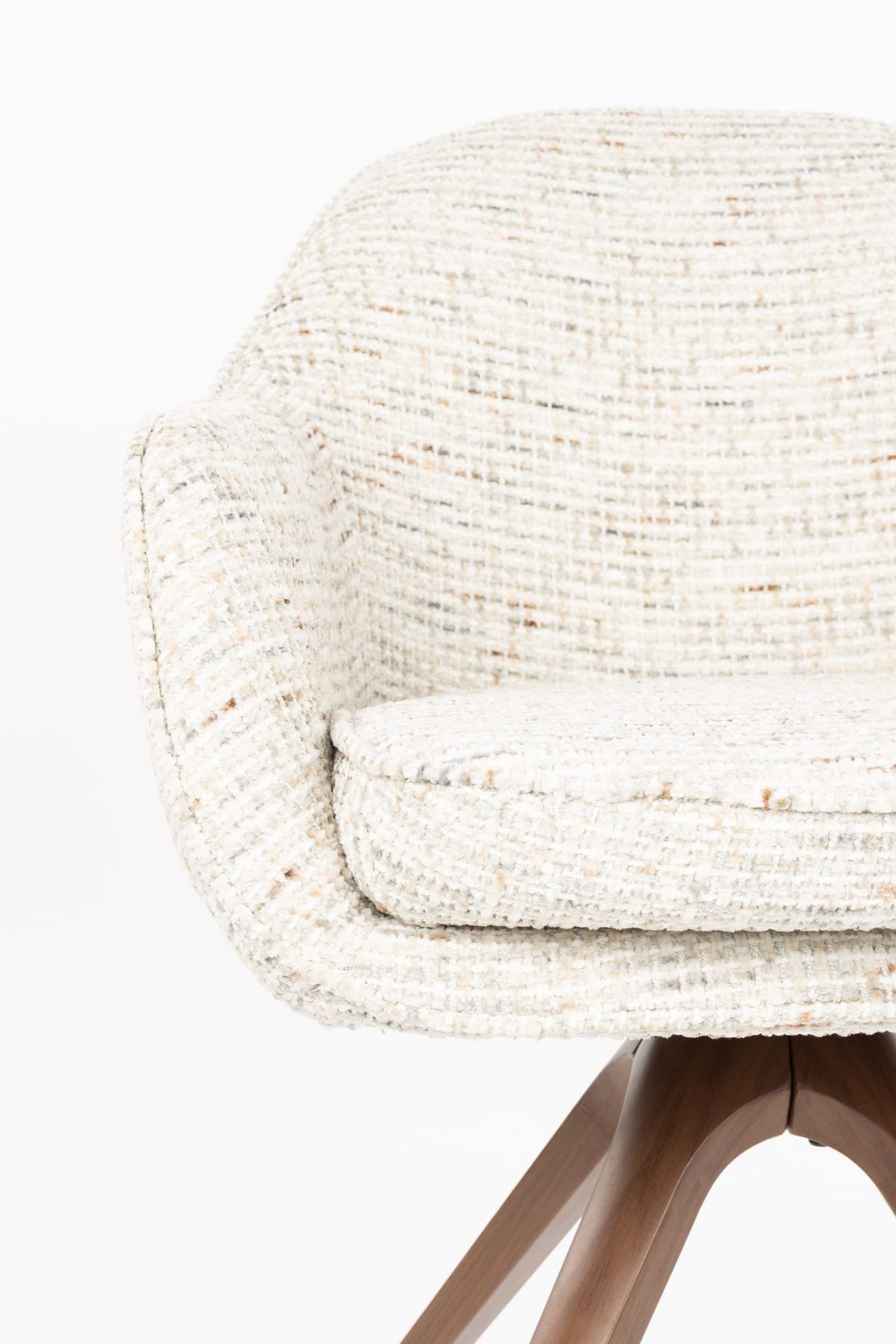 Chaise avec accoudoirs en tissu beige et métal marron 62x61x82cm Nolia - White Label Living — vue 8