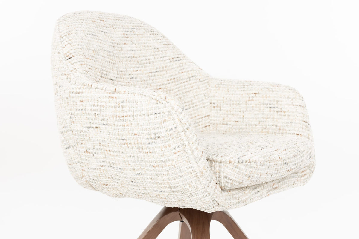 Chaise avec accoudoirs en tissu beige et métal marron 62x61x82cm Nolia - White Label Living — vue 9