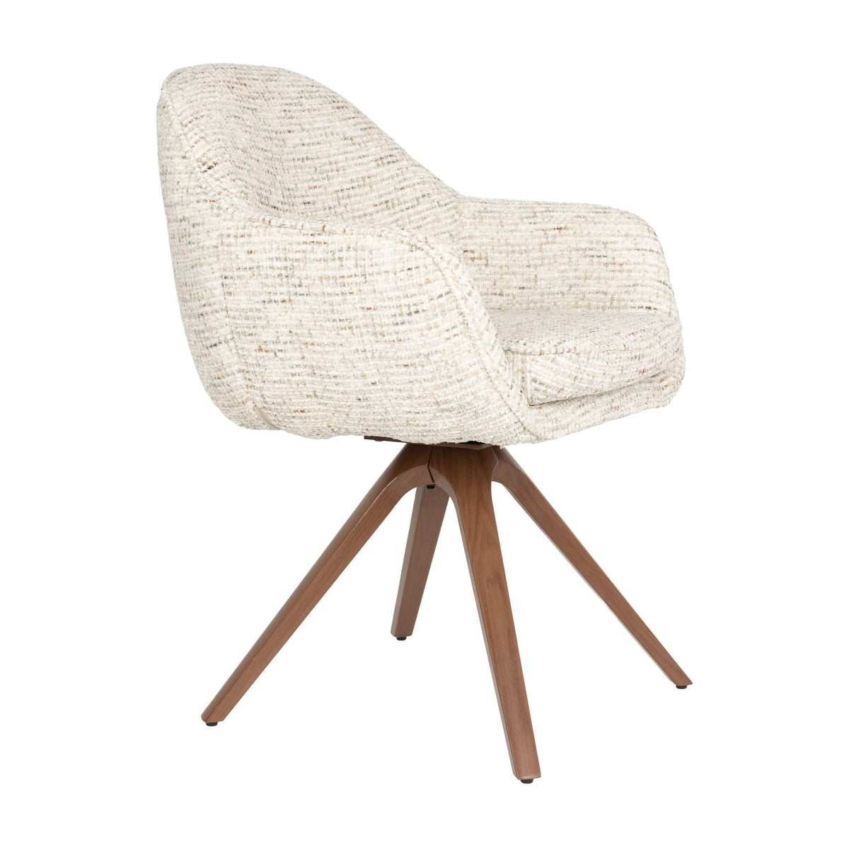 Chaise avec accoudoirs en tissu beige et métal marron 62x61x82cm Nolia - White Label Living