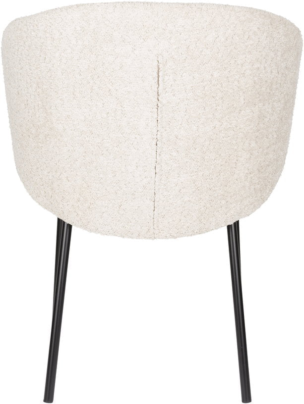 Chaise avec accoudoirs en tissu blanc Elma - The Cool Republic - The Cool Republic