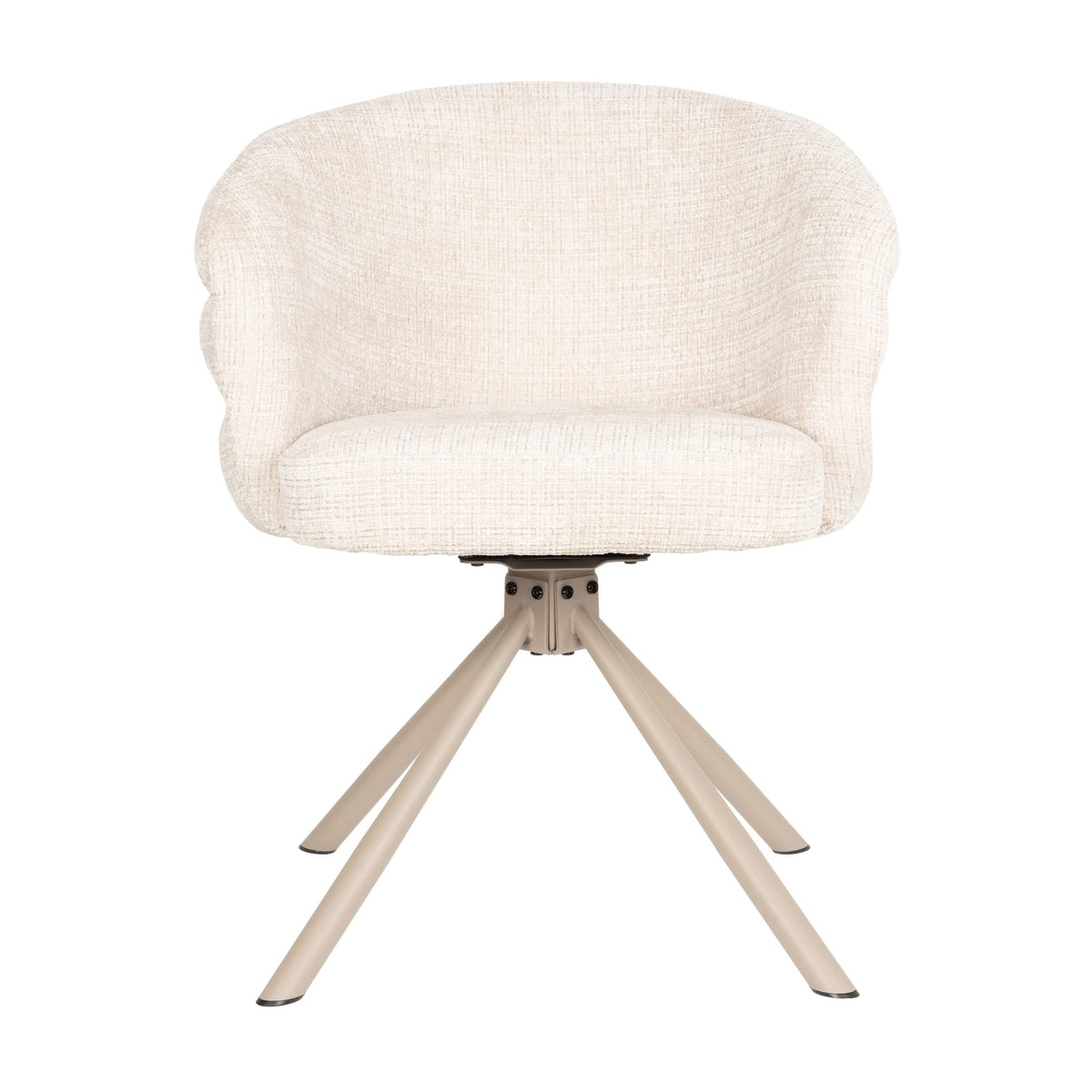 Chaise avec accoudoirs en tissu et métal beige 63x62x77cm Ambroise - White Label Living — vue 4